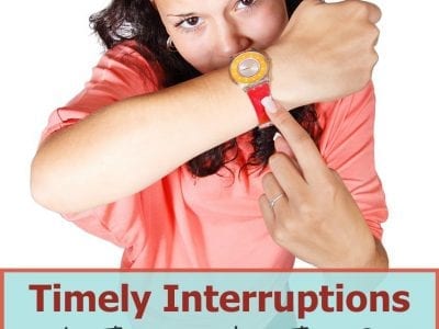 So how do we deal with time setbacks, whether big or small? Our enemy can rob our time and good intentions with interruptions and busyness and feelings that we should not be bothered by these minor irritations. So we never see that we’re in the battle. But what we end up fighting and losing is the daily sense of peace and prosperity that God wants His children to have. What are you learning about handling interruptions well?