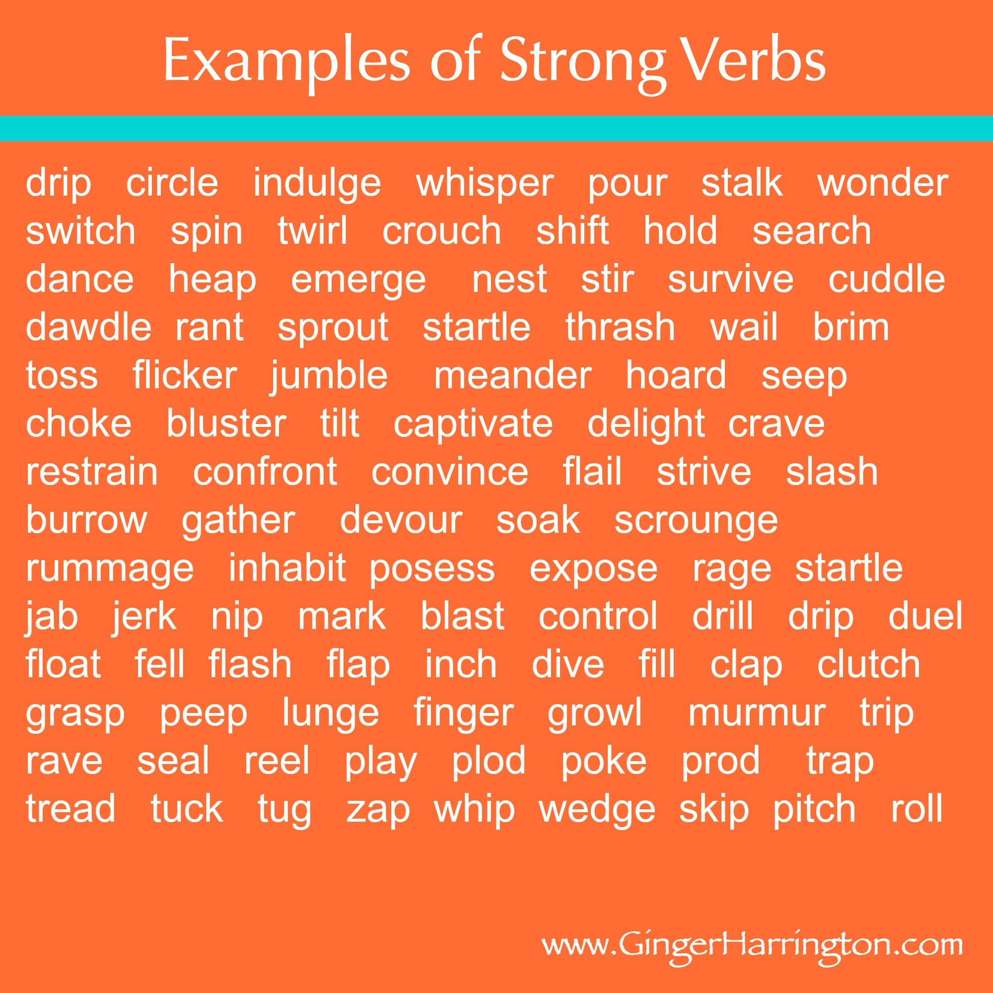 Using Strong Verbs Worksheet