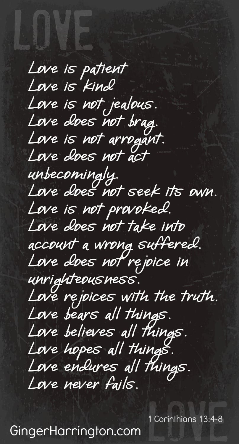 Attributes of Agape Love described in 1 Corinthians 13:4-8