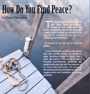 How Do You Find Peace | Ginger Harrington