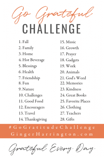 Ready to Go Grateful? Take the #GoGratefulChallenge! | Ginger Harrington