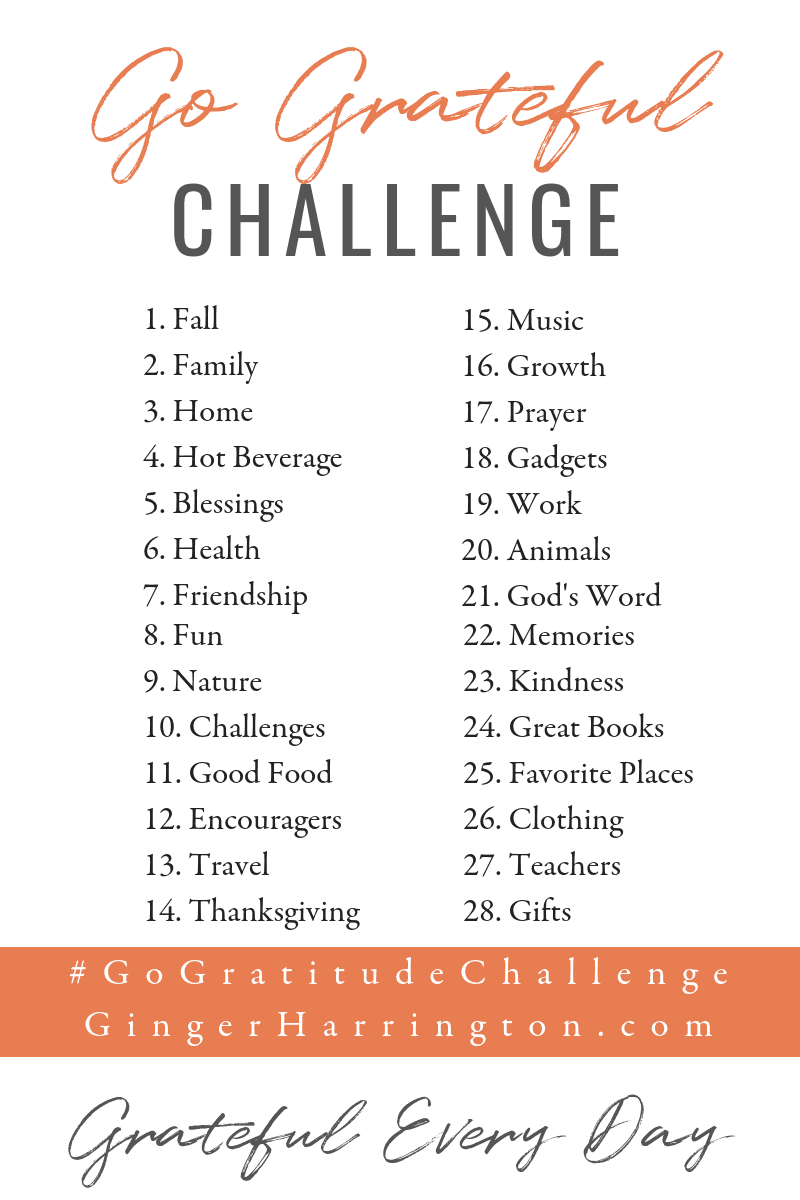 One fun topic each day, let's get our grateful on with this fun gratitude challenge. @GoGratitudeChallenge will help you build the healthy habit of gratitude.