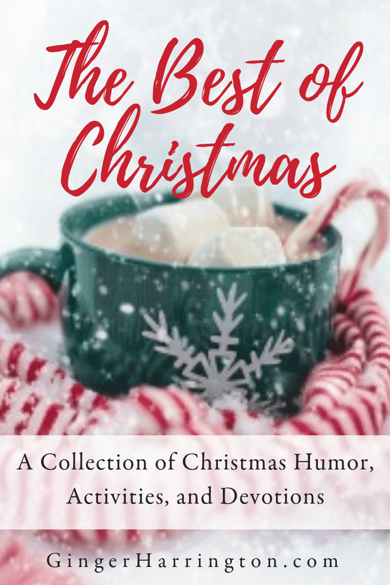 A curated collection of Christmas content from award-winning author and blogger, Ginger Harrington. Take the Christmas Worship Challenge, read inspiring devotions, download free gifts, gather ideas for family fun, make a special gift, and chuckle with Ginger's Christmas humor. Read the story of Ginger's Christmas miracle in a free chapter from her book, Holy in the Moment. Enjoy the best of Christmas that you'll want to come back to year after year!