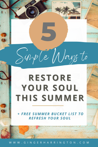 Get inspired to refresh your soul this summer with simple ideas and a great book giveaway. Make the most of this summer with easy ways to restore and renew your soul. 