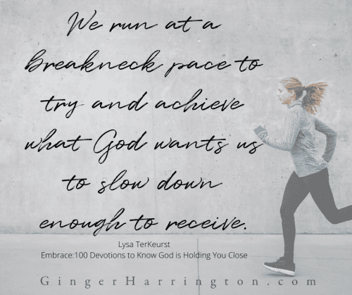 We need to slow down to receive God's best. Deep work of the soul cannot be accomplished while we rush through life trying to do all the things that the "more is better" lie compels. #soulstrength #priorities #busylife #godsbest #christianspeaker #spiritualpractices #emotionalhealth