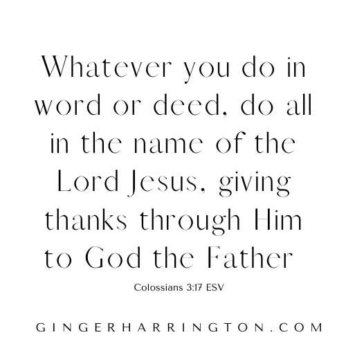 Black text on white background features a scripture verse on giving thanks.