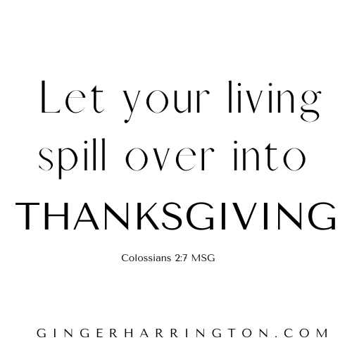 Black text on white background with a Bible verse on thanksgiving.